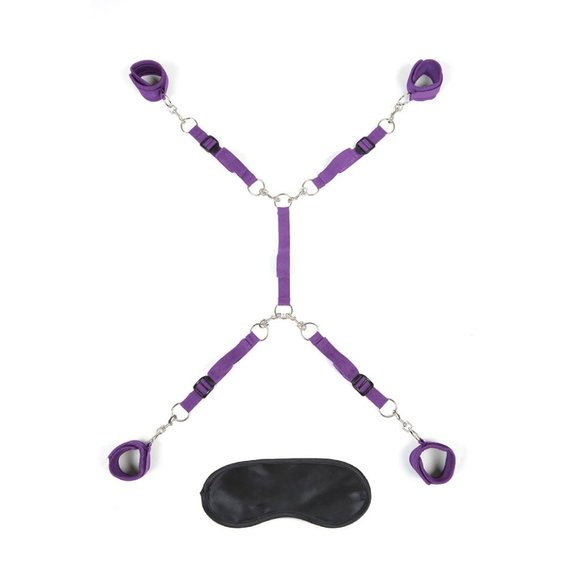 Lux Fetish Other - 7PCs Purple Bed Spreader Set W/ Satin Blind Fold